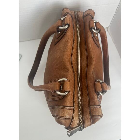 Fossil Marlow Chestnut Pebble Leather Double Handle Satchel Shoulder Handbag - Picture 4 of 10